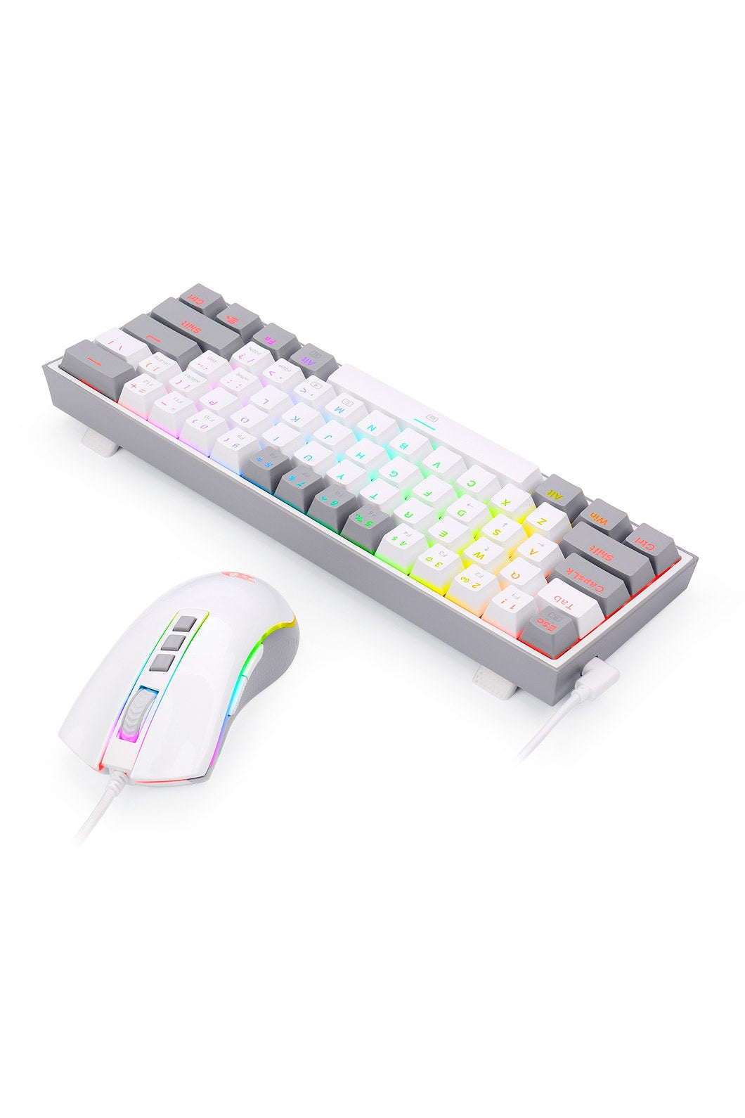 REDRAGON - Redragon S131 White 60% RGB Mechanical Dynamic Duo Gaming Combo - white