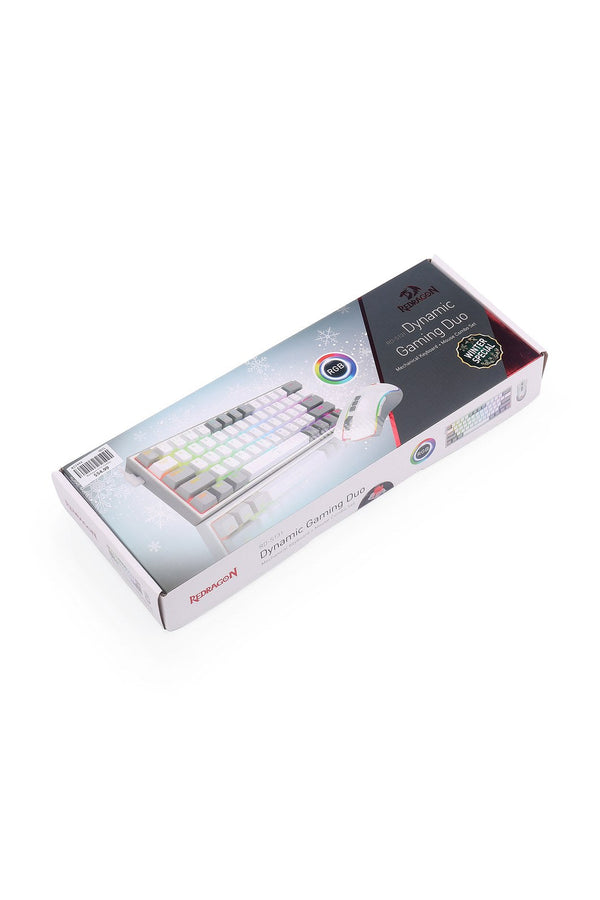 REDRAGON - Redragon S131 White 60% RGB Mechanical Dynamic Duo Gaming Combo - white
