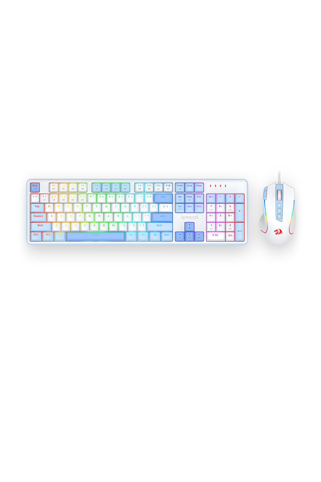 REDRAGON - Redragon S139 White Full Size RGB Mechanical Perfect Gaming Combo - white