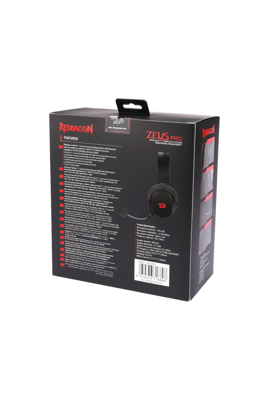 REDRAGON - H510RGB-PRO Zeus Pro Headset - black