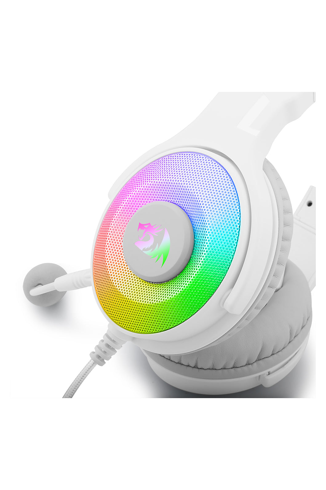 REDRAGON - Redragon H350W-RGB Pandora White Over-Ear Virtual 7.1 RGB Gaming Headset - white