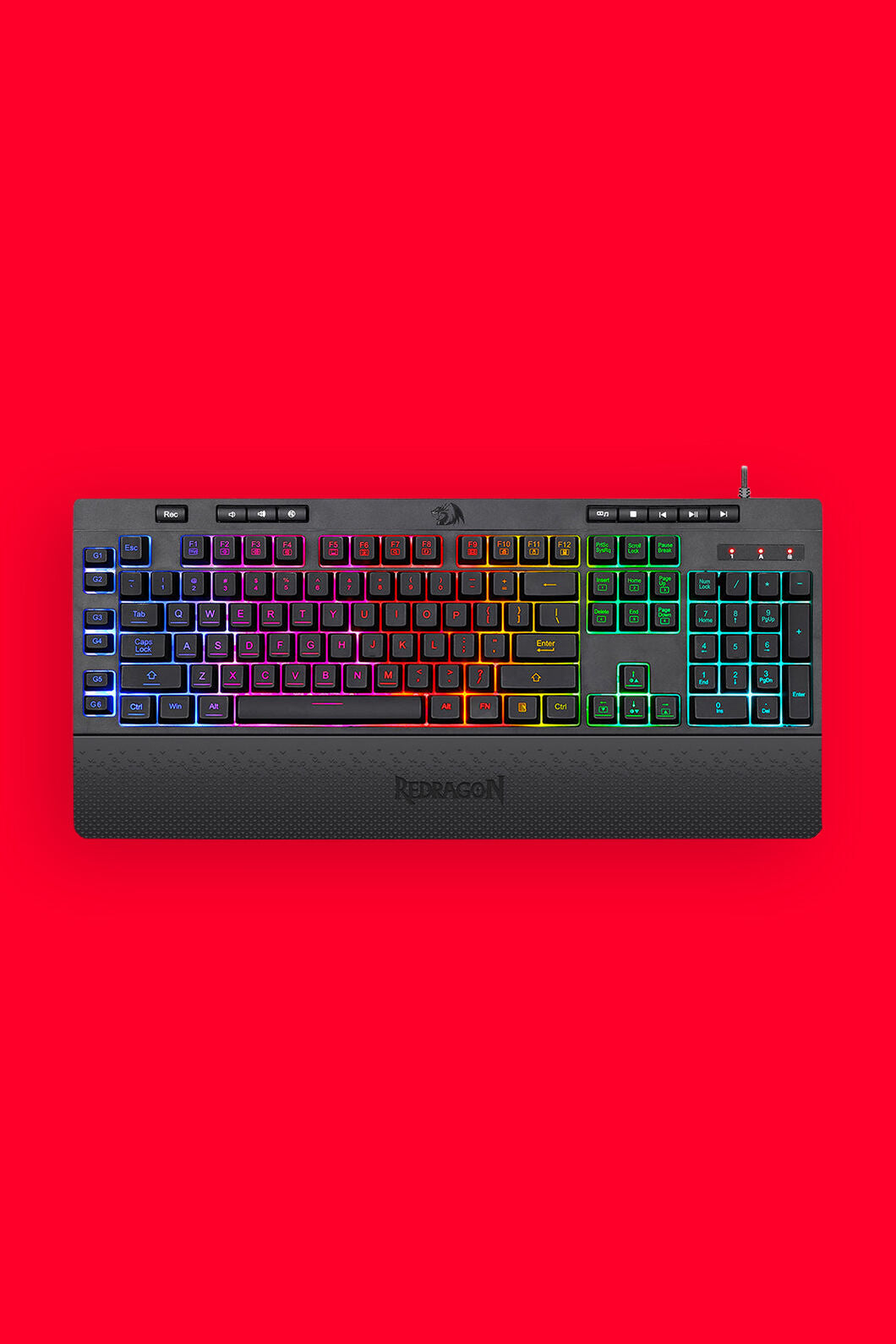 REDRAGON - K512RGB Shiva Wired 108 Key Keyboard - black