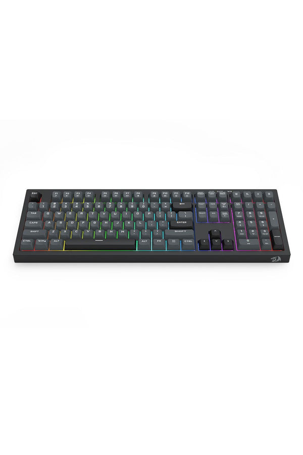 REDRAGON - Redragon K518GB-RGB Crux Grey 108-Key Wired RGB Gaming Keyboard - grey