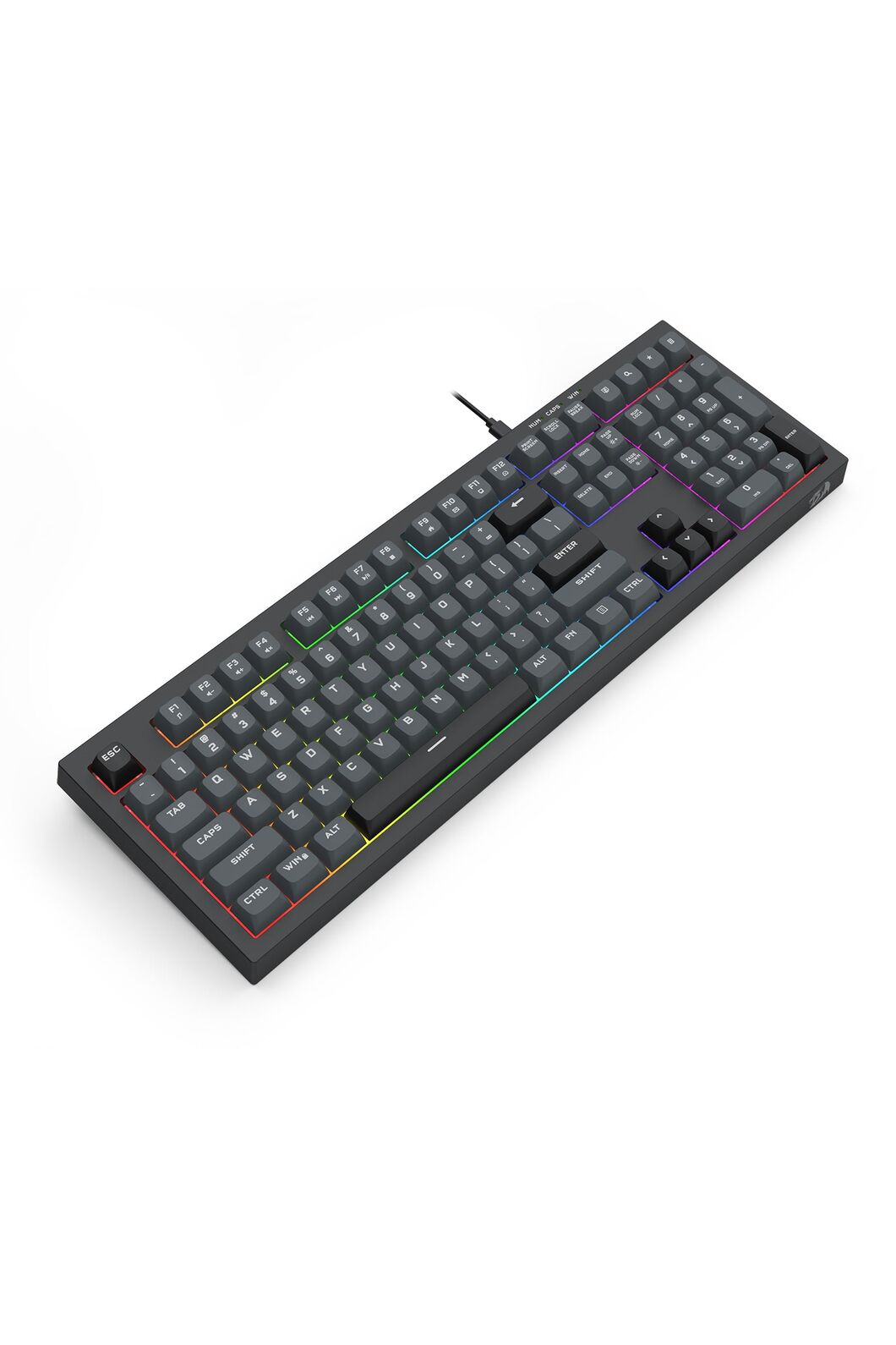 REDRAGON - Redragon K518GB-RGB Crux Grey 108-Key Wired RGB Gaming Keyboard - grey