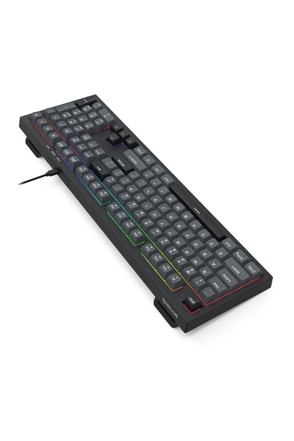 REDRAGON - Redragon K518GB-RGB Crux Grey 108-Key Wired RGB Gaming Keyboard - grey