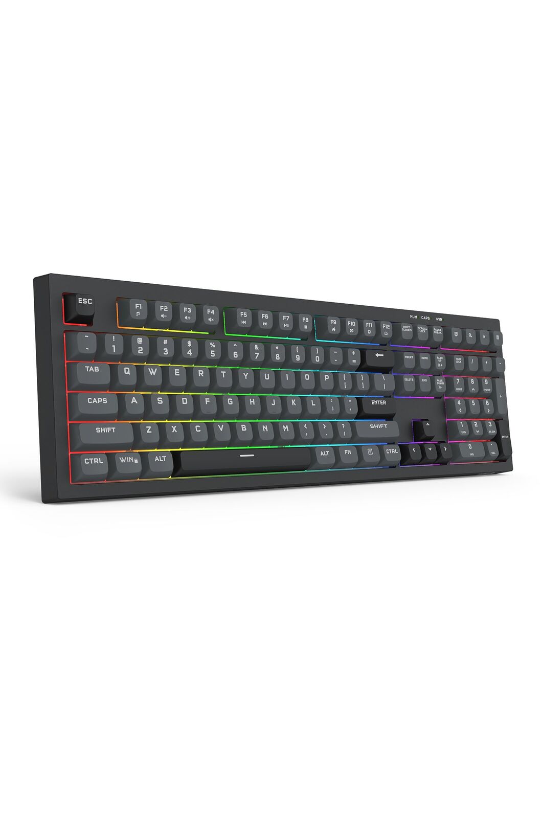 REDRAGON - Redragon K518GB-RGB Crux Grey 108-Key Wired RGB Gaming Keyboard - grey