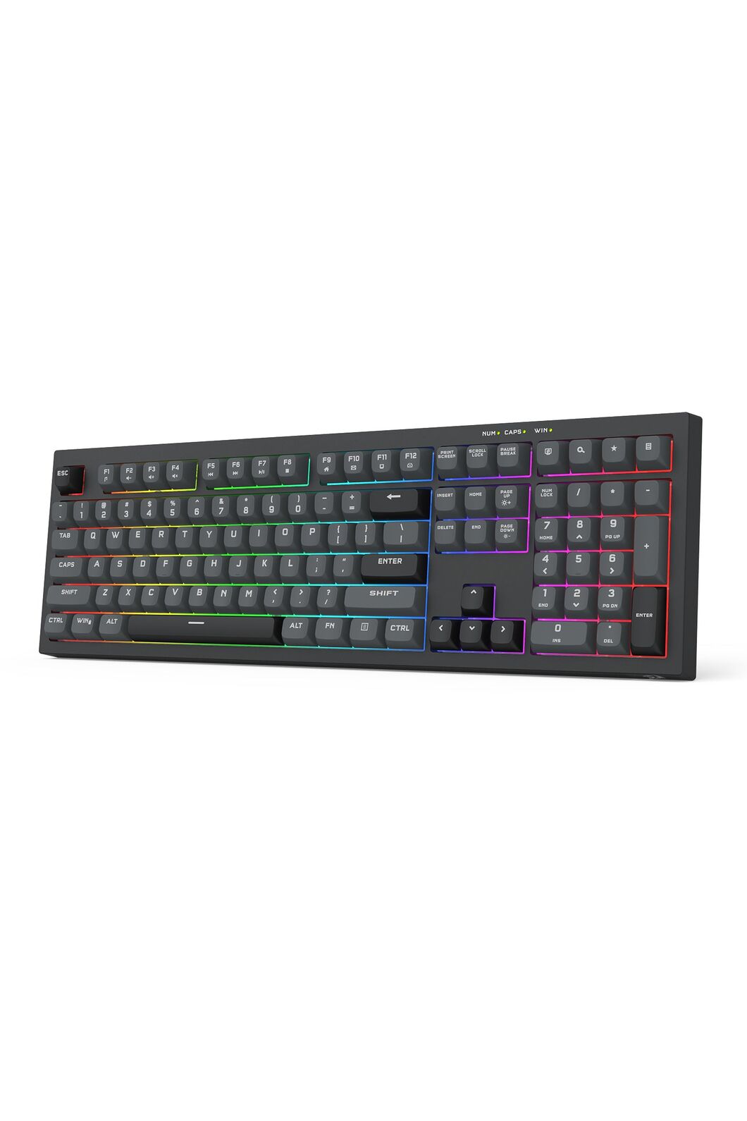 REDRAGON - Redragon K518GB-RGB Crux Grey 108-Key Wired RGB Gaming Keyboard - grey