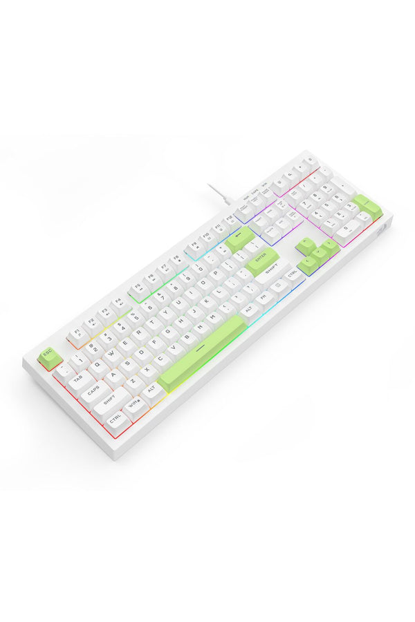 REDRAGON - Redragon K518W-RGB Crux White 108-Key Wired RGB Gaming Keyboard - white