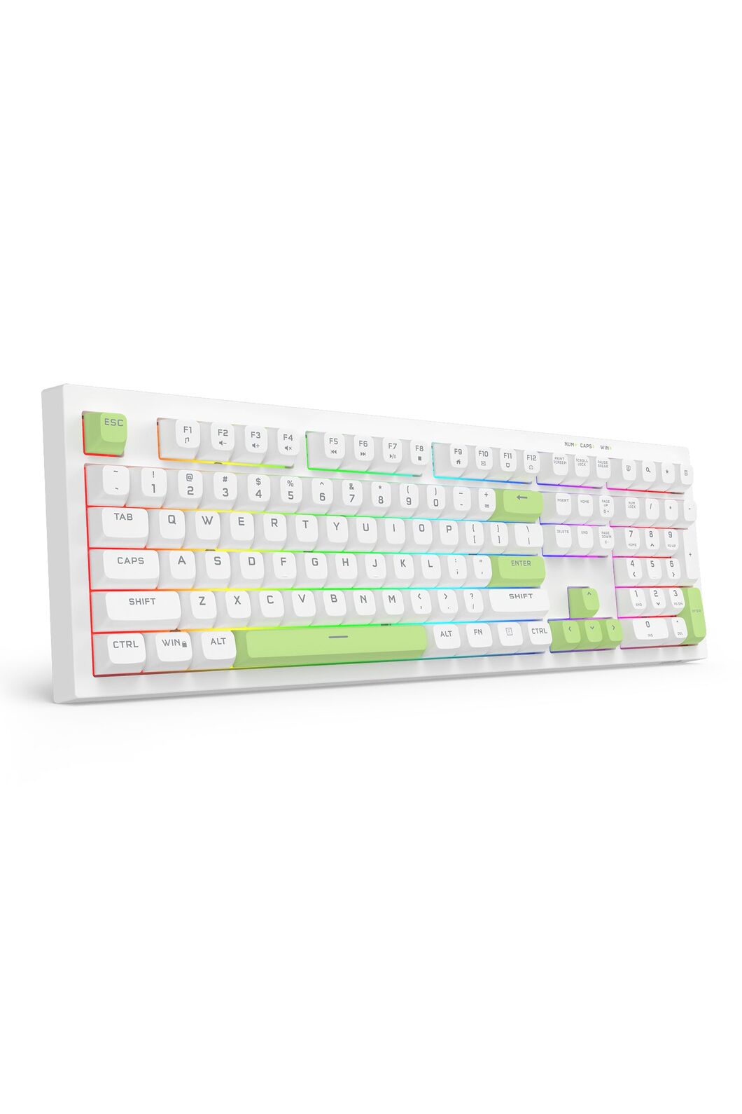 REDRAGON - Redragon K518W-RGB Crux White 108-Key Wired RGB Gaming Keyboard - white