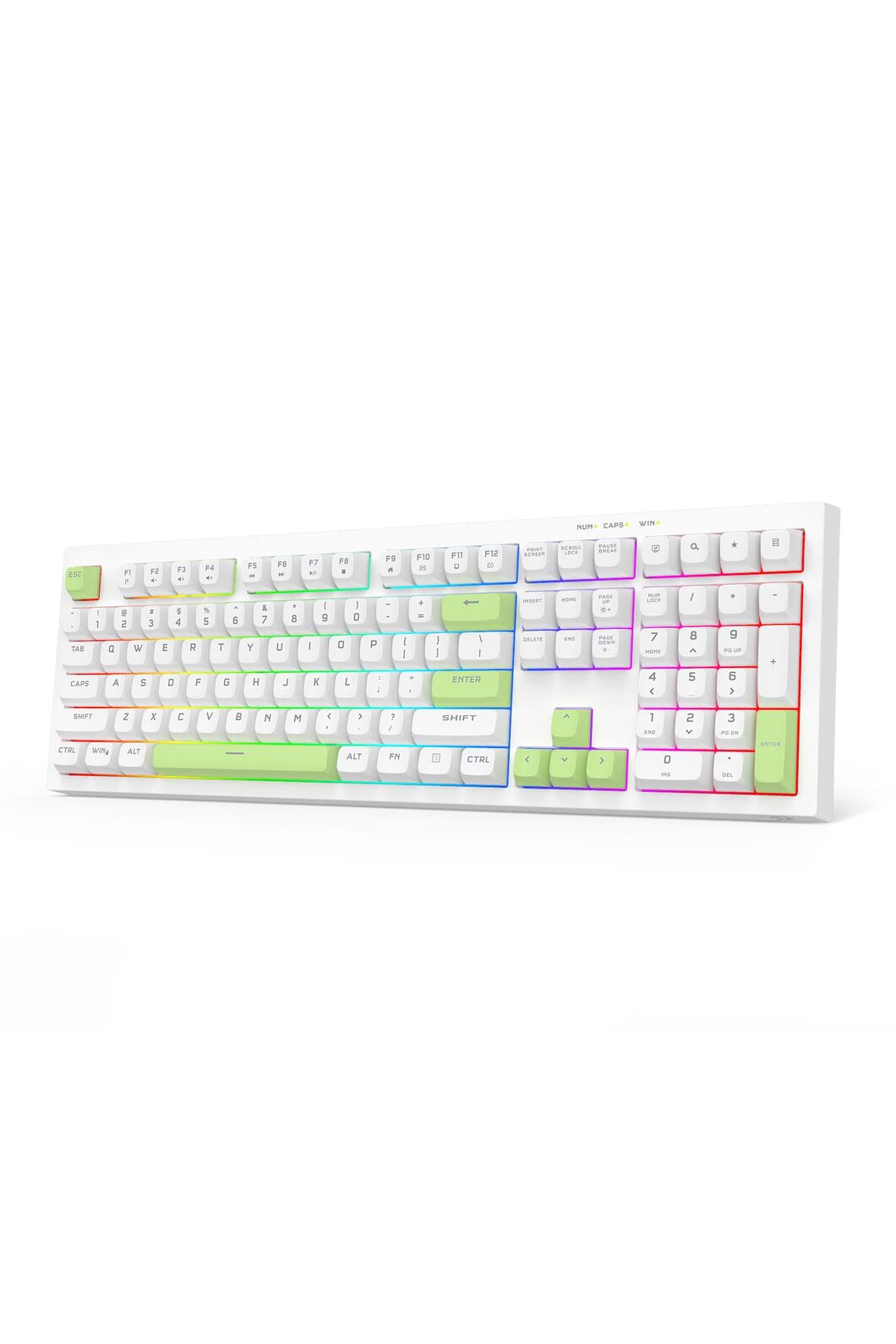 REDRAGON - Redragon K518W-RGB Crux White 108-Key Wired RGB Gaming Keyboard - white