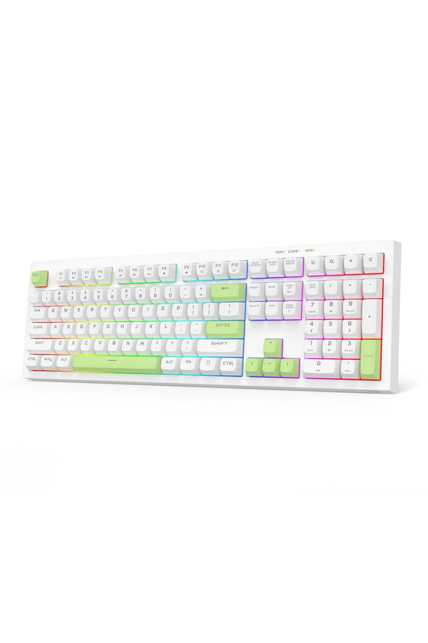 REDRAGON - Redragon K518W-RGB Crux White 108-Key Wired RGB Gaming Keyboard - white