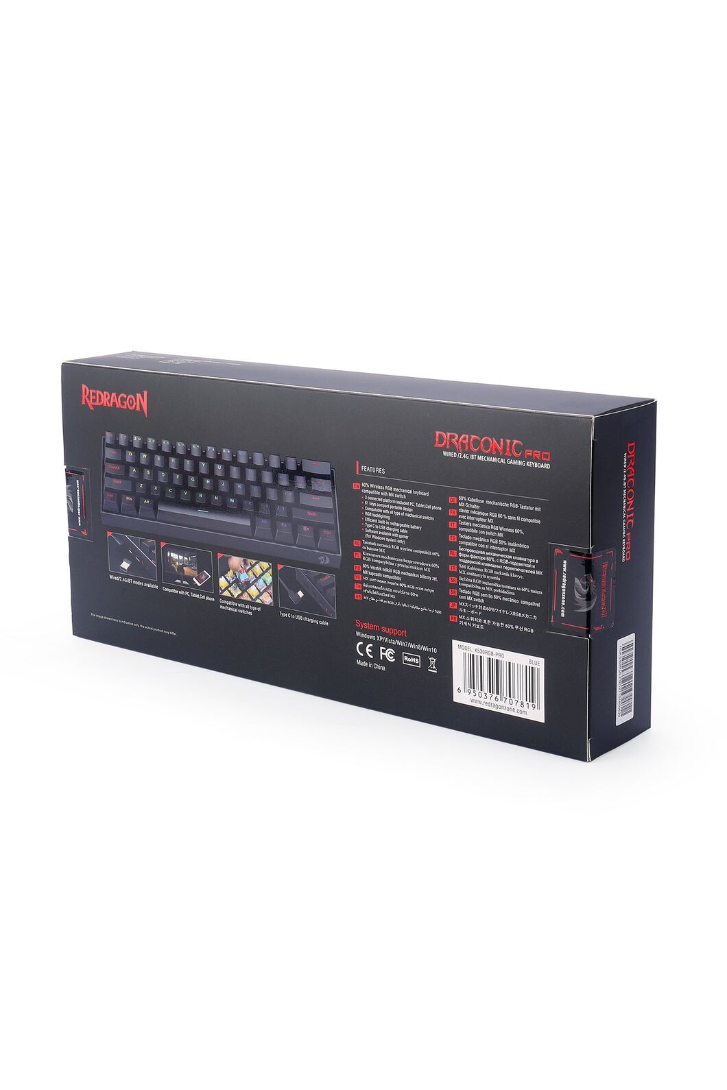 REDRAGON - K530RGB-PRO Draconic Elite KB - black