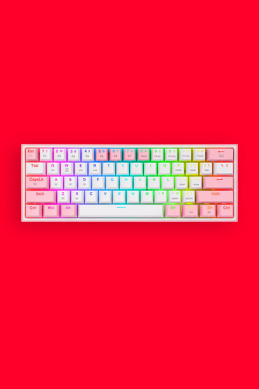 REDRAGON - K616-RGB Fizz Pro 65% KB - white-pink