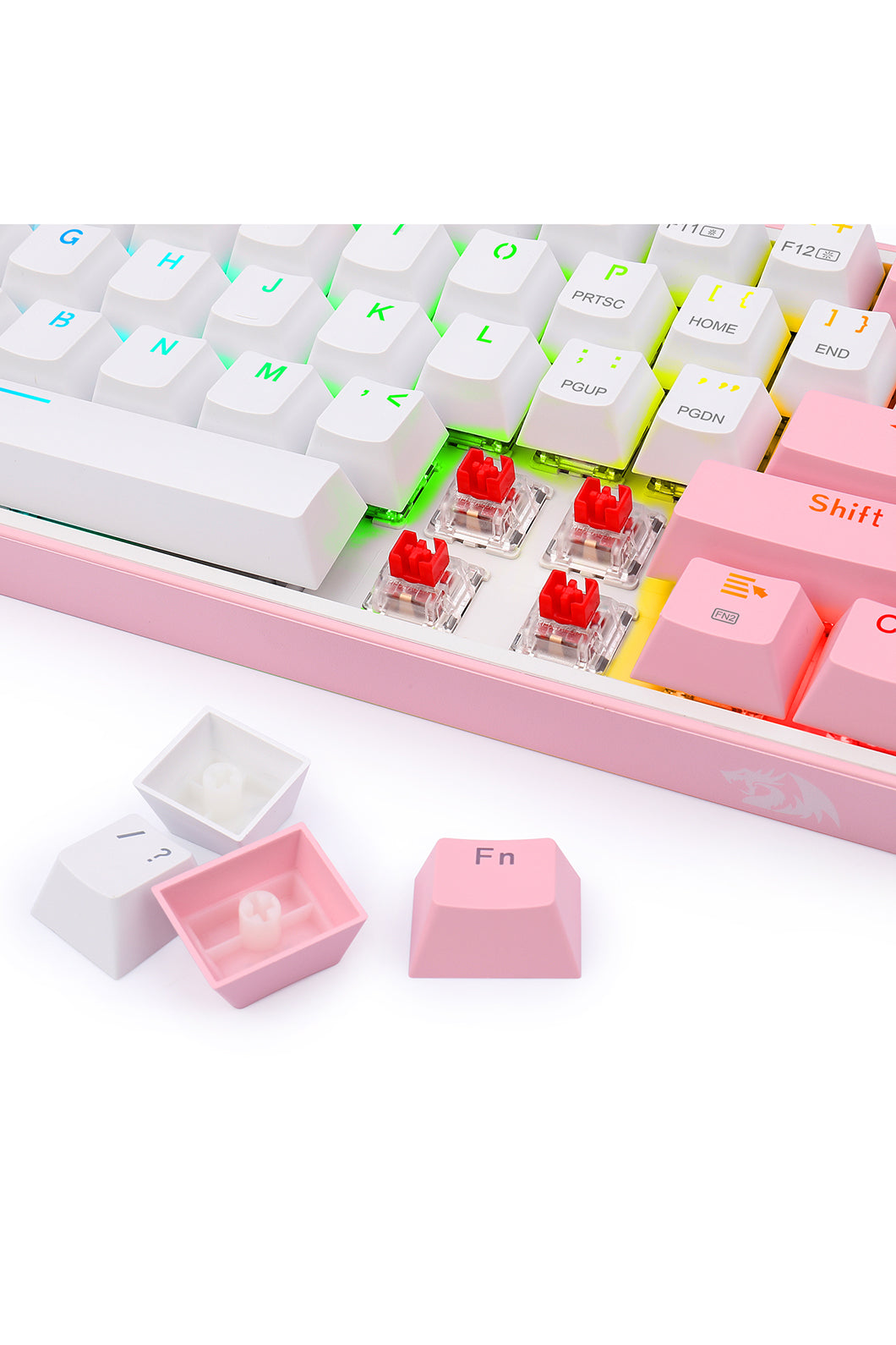 REDRAGON - K616-RGB Fizz Pro 65% KB - white-pink