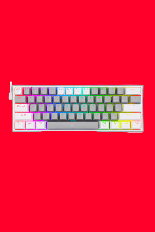 REDRAGON - K617-RGB Fizz 61Key Wired KB - grey-white