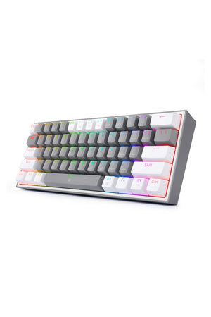 REDRAGON - Redragon K617-RGB Fizz Grey/White 60% Wired Mechanical Gaming Keyboard - grey-white