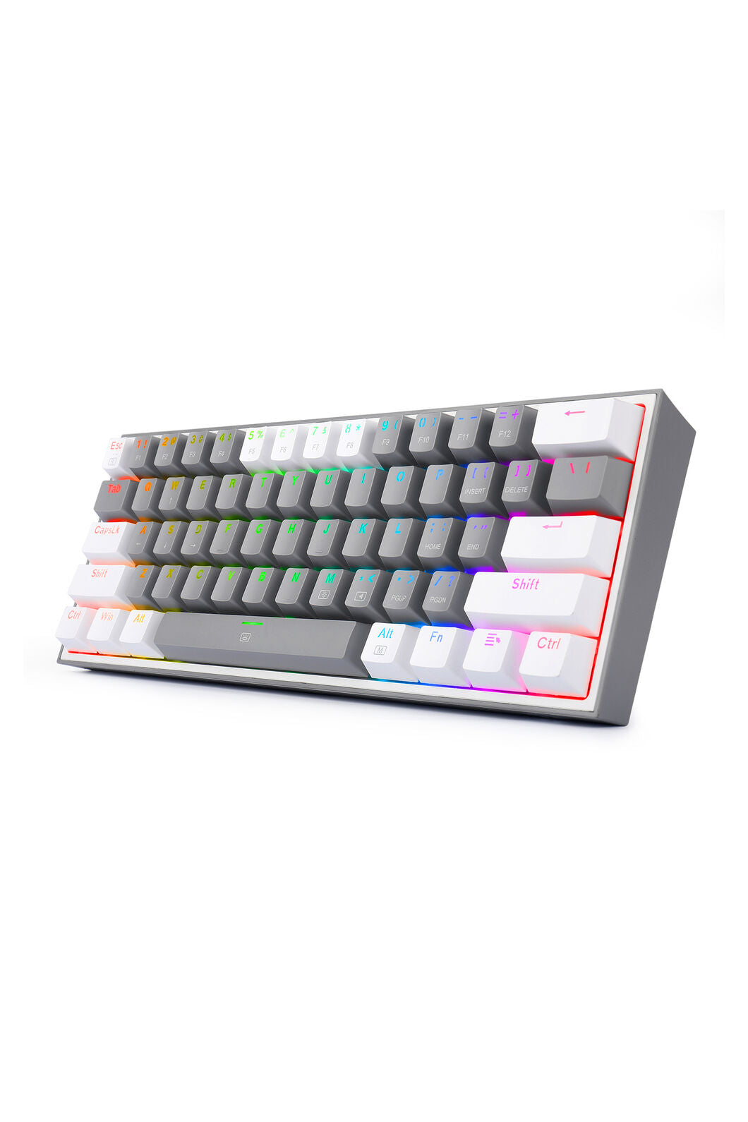 REDRAGON - Redragon K617-RGB Fizz Grey/White 60% Wired Mechanical Gaming Keyboard - grey-white