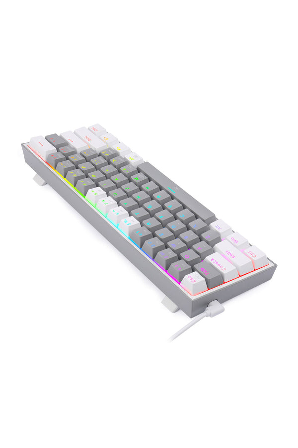 REDRAGON - Redragon K617-RGB Fizz Grey/White 60% Wired Mechanical Gaming Keyboard - grey-white