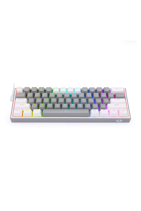 REDRAGON - Redragon K617-RGB Fizz Grey/White 60% Wired Mechanical Gaming Keyboard - grey-white