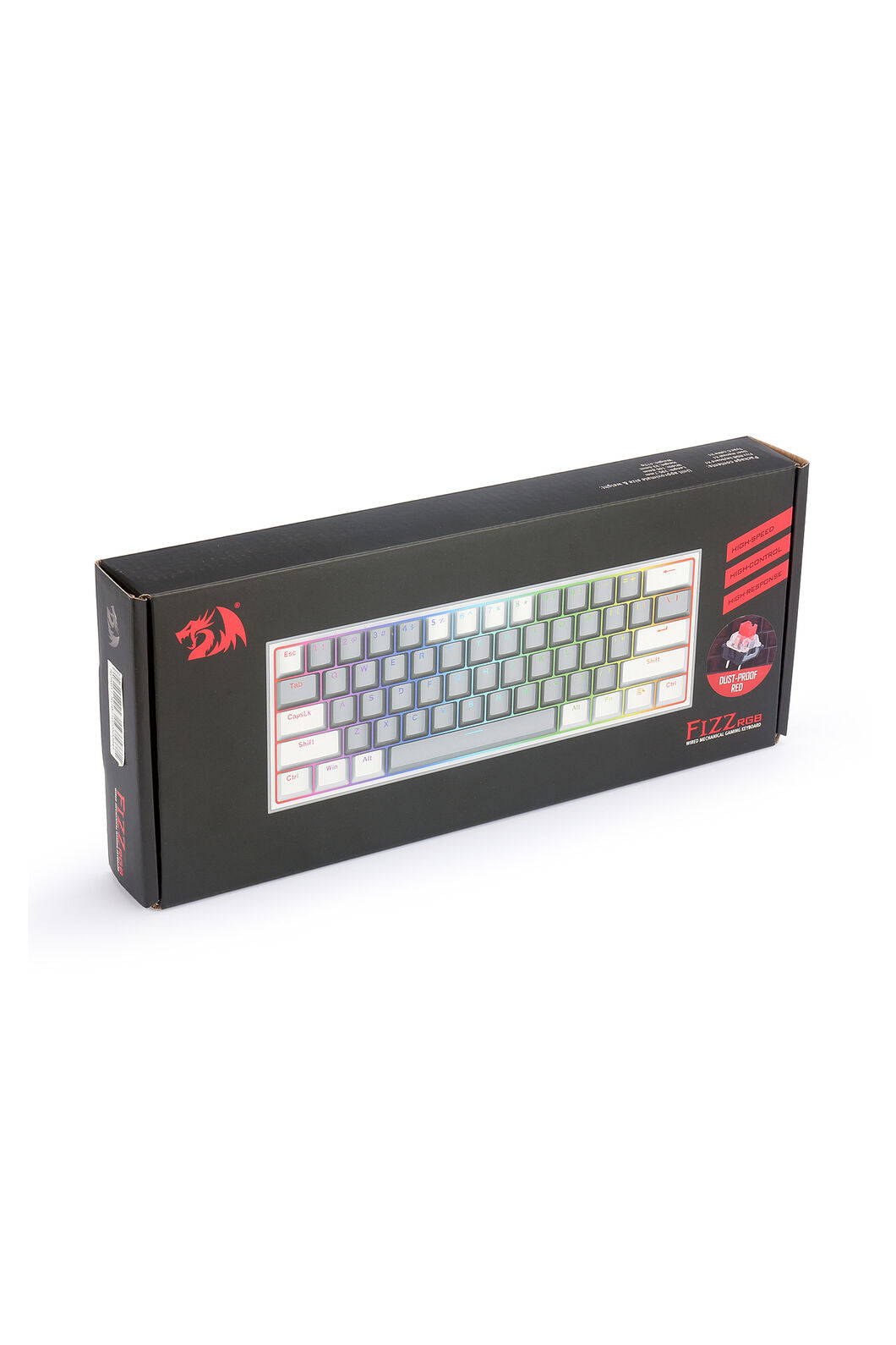 REDRAGON - Redragon K617-RGB Fizz Grey/White 60% Wired Mechanical Gaming Keyboard - grey-white
