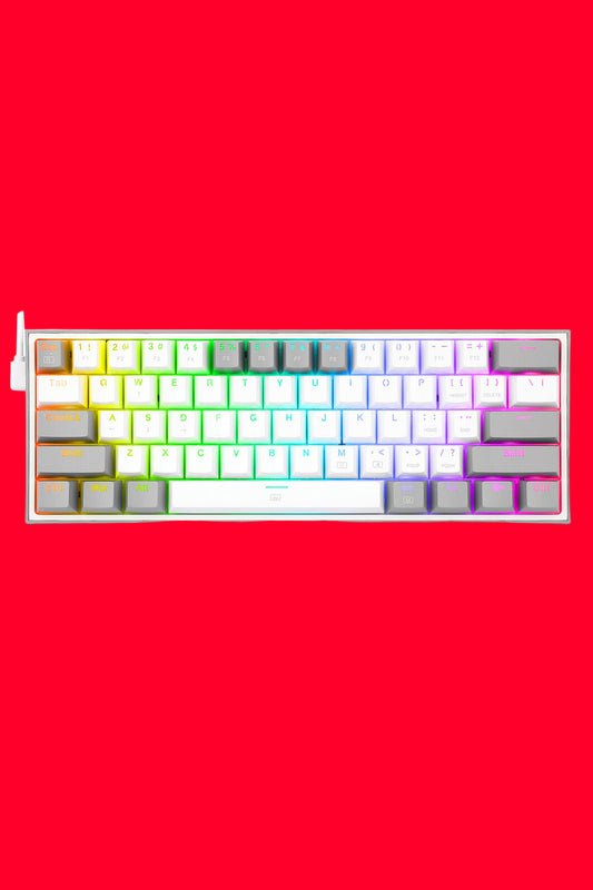 REDRAGON - K617-RGB Fizz 61Key Wired KB - white-grey