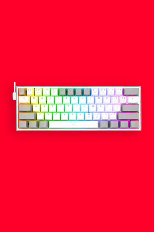 REDRAGON - K617-RGB Fizz 61Key Wired KB - white-grey