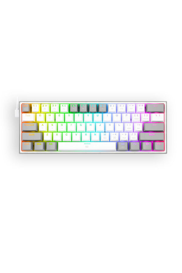 REDRAGON - Redragon K617-RGB Fizz White/Grey 60% Wired Mechanical Keyboard - white-grey