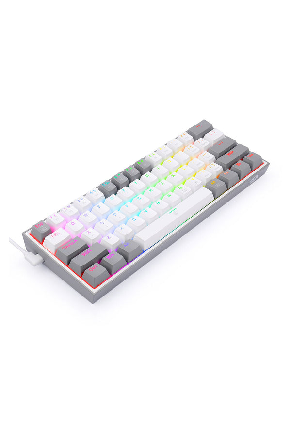 REDRAGON - Redragon K617-RGB Fizz White/Grey 60% Wired Mechanical Keyboard - white-grey
