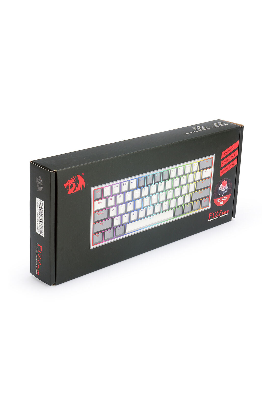 REDRAGON - Redragon K617-RGB Fizz White/Grey 60% Wired Mechanical Keyboard - white-grey