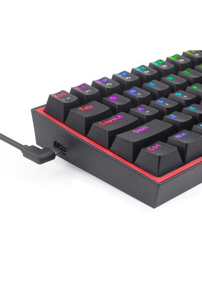 REDRAGON - K617-RGB Fizz 61Key Wired KB - grey