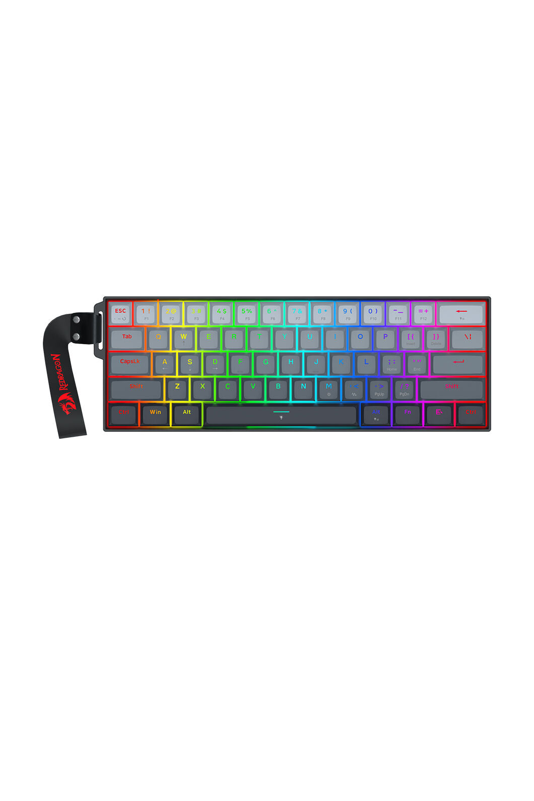 REDRAGON - Redragon K617GGB-RGB-MP Fizz Grey 60% Rapid Trigger Magnetic RGB Gaming Keyboard - grey