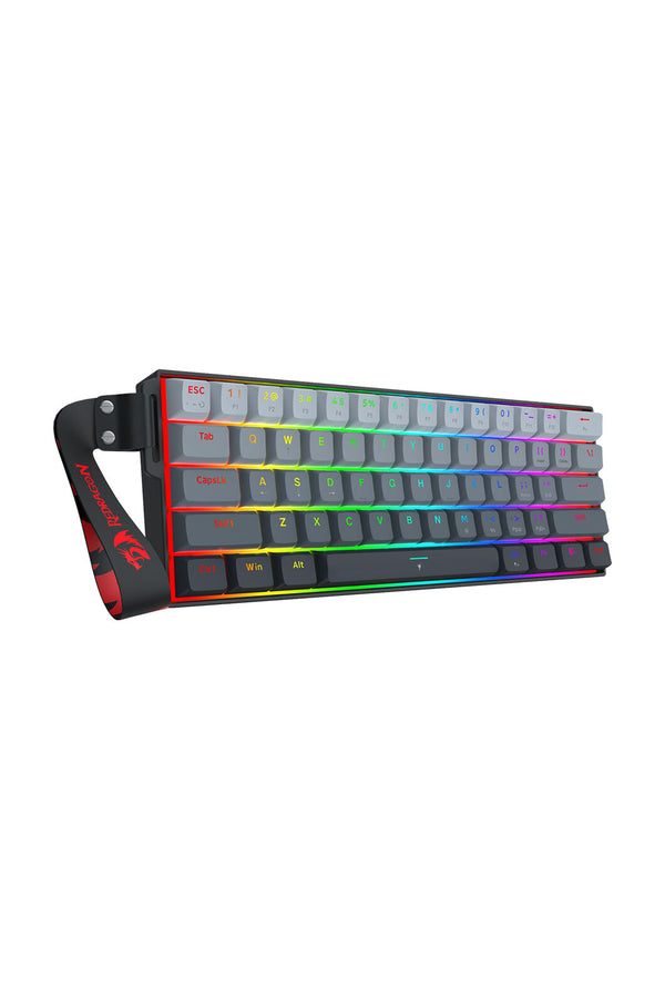 REDRAGON - Redragon K617GGB-RGB-MP Fizz Grey 60% Rapid Trigger Magnetic RGB Gaming Keyboard - grey
