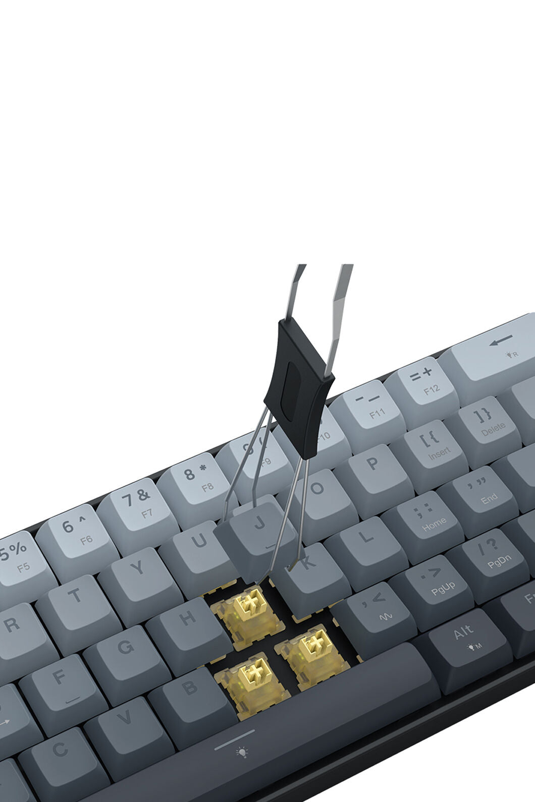 REDRAGON - Redragon K617GGB-RGB-MP Fizz Grey 60% Rapid Trigger Magnetic RGB Gaming Keyboard - grey