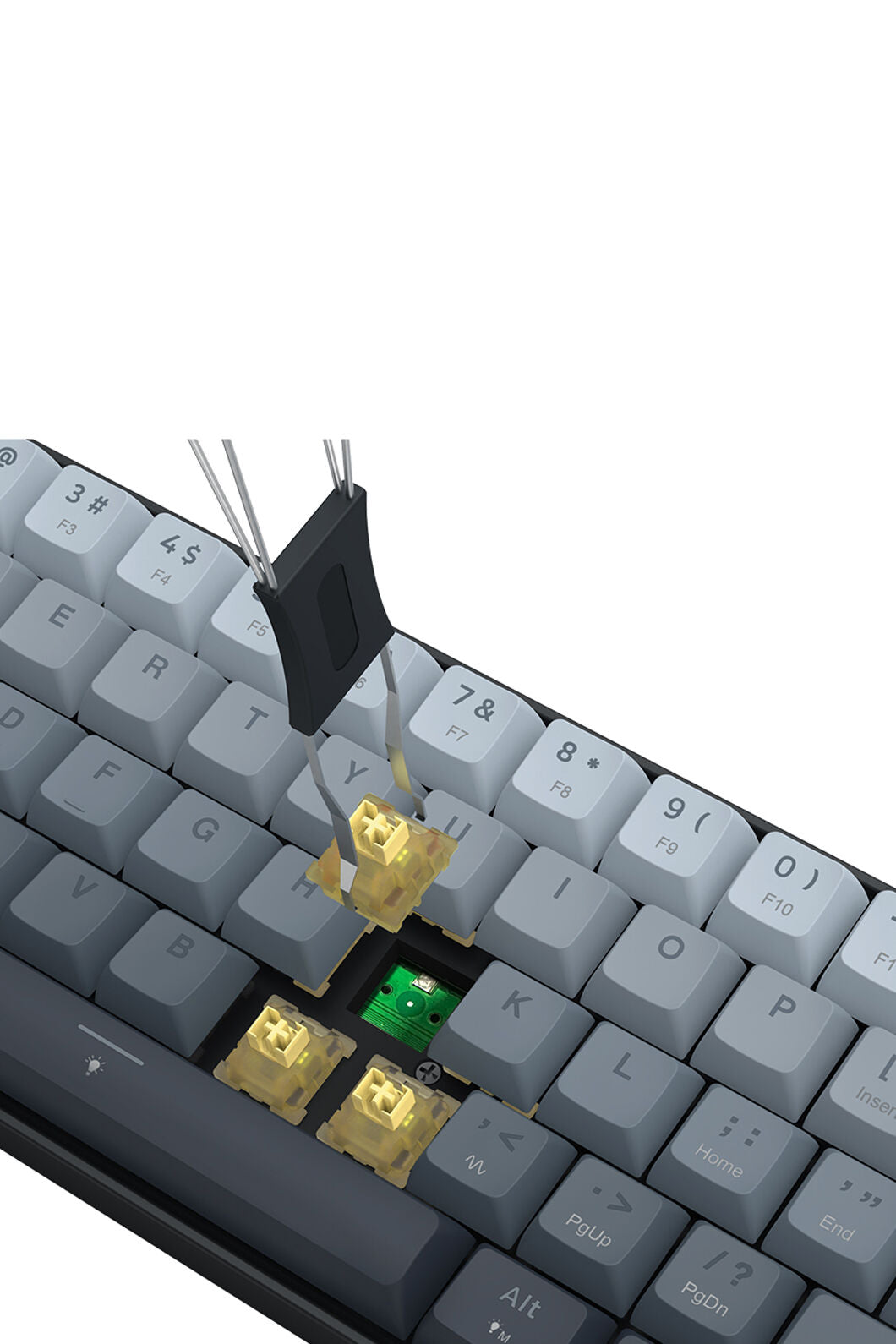 REDRAGON - Redragon K617GGB-RGB-MP Fizz Grey 60% Rapid Trigger Magnetic RGB Gaming Keyboard - grey
