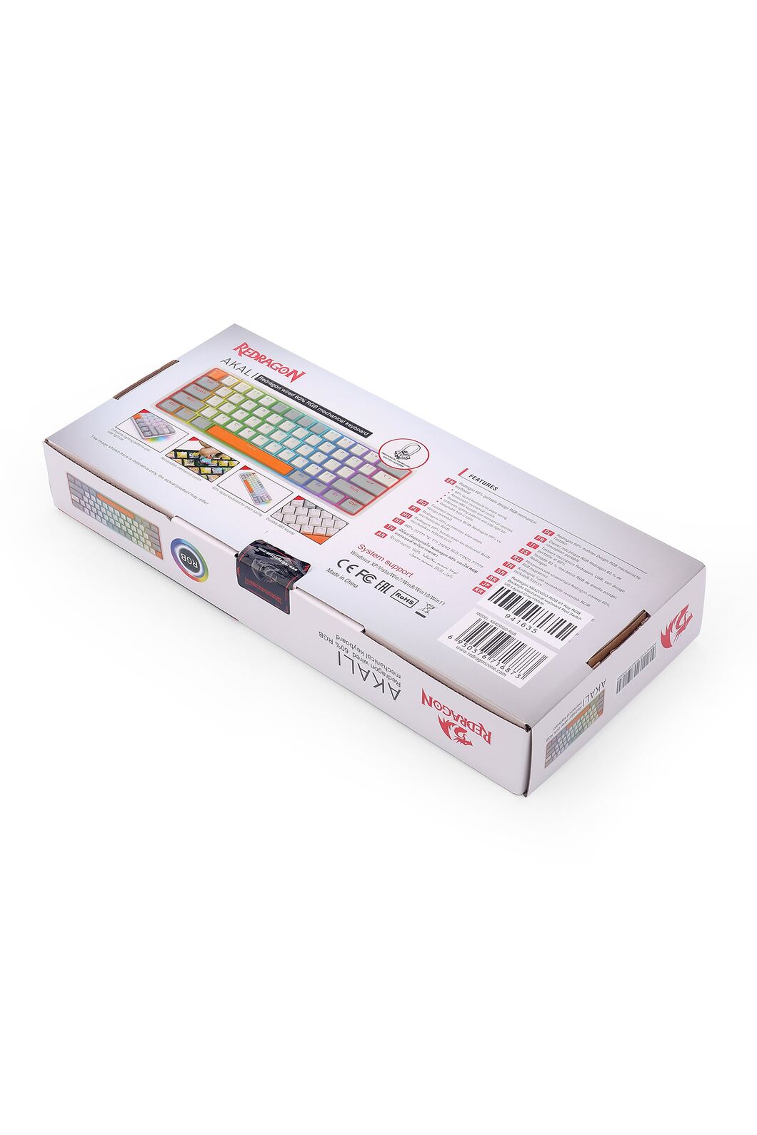 REDRAGON - K642WGO-RGB Akali 61Key KB - white