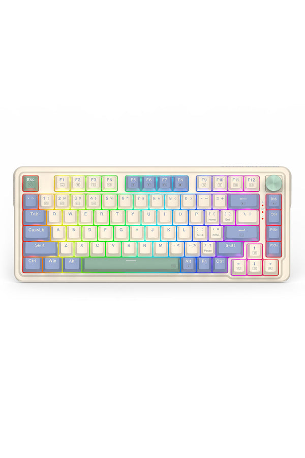 REDRAGON - Redragon K673CPG RGB Pro White 75% Gasket Wireless Mechanical Keyboard - white