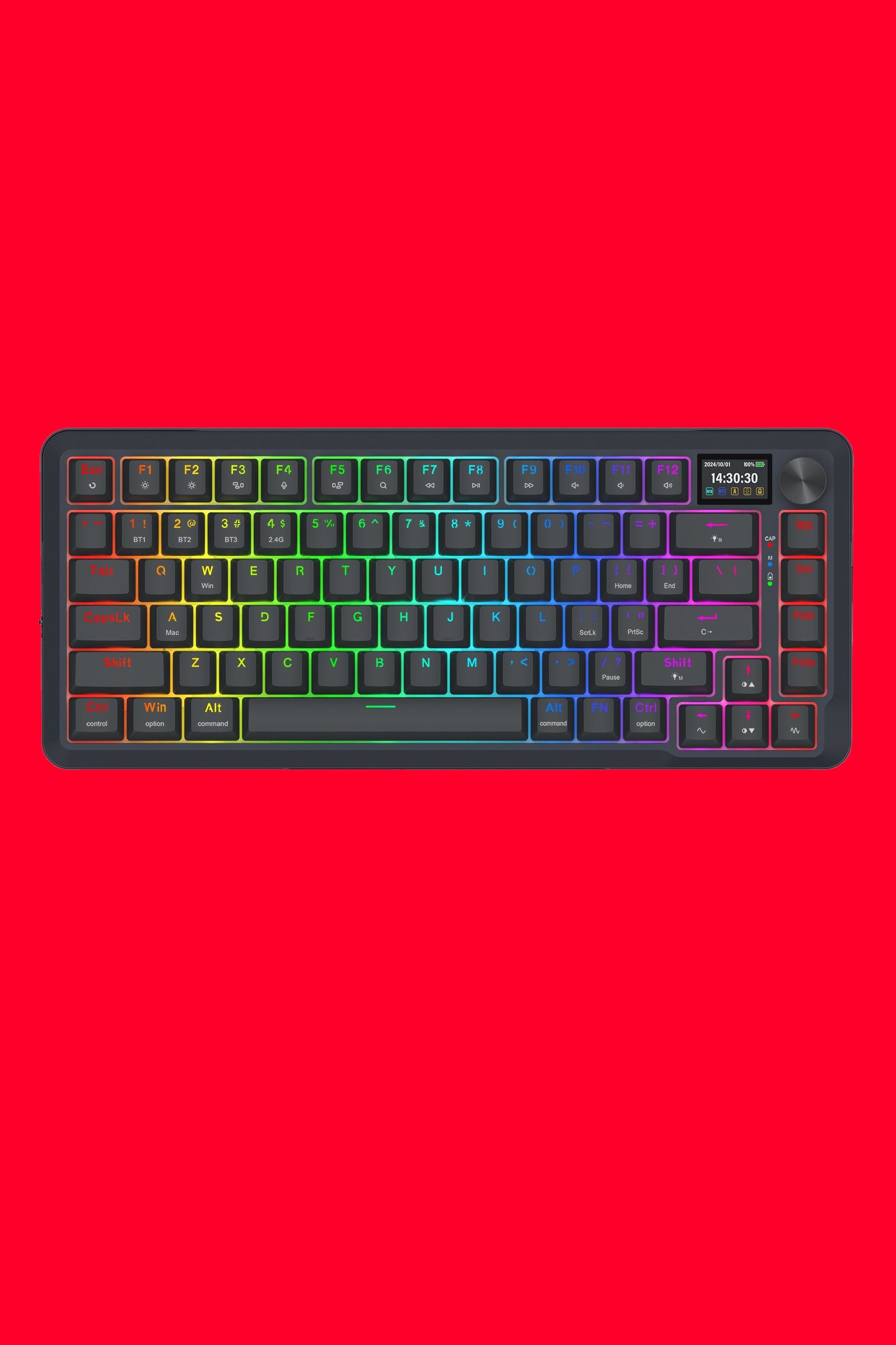 REDRAGON - K708RGB-PRO Fleact 75% LCD KB - black