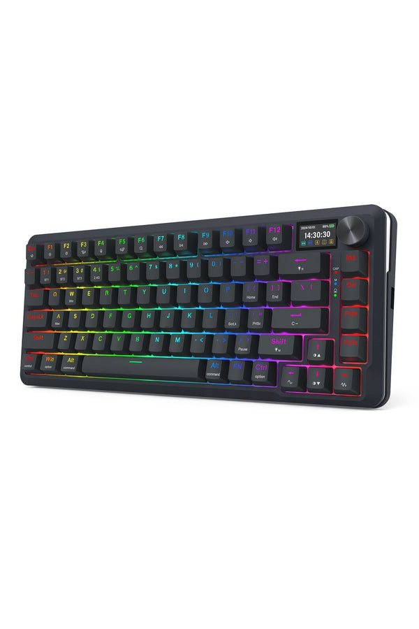 REDRAGON - Redragon K708RGB-Pro Fleact Black 75% LCD Mechanical Keyboard - black