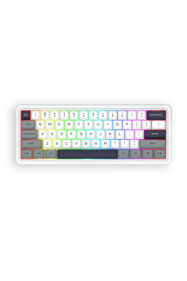 REDRAGON - Redragon K730WGP RGB Pro Draconic V2 Grey 60% Gasket Wireless Mechanical Keyboard - grey
