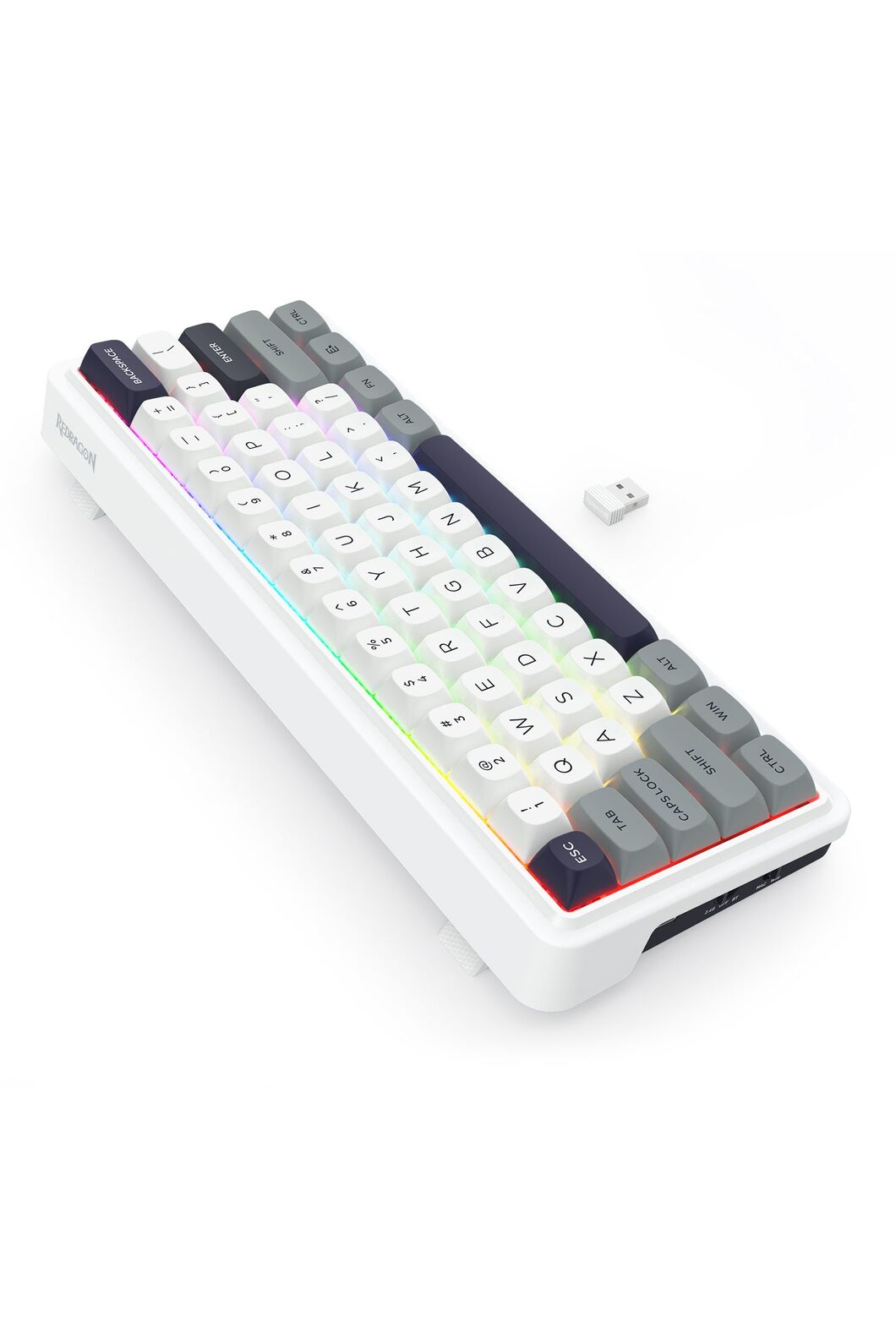 REDRAGON - Redragon K730WGP RGB Pro Draconic V2 Grey 60% Gasket Wireless Mechanical Keyboard - grey
