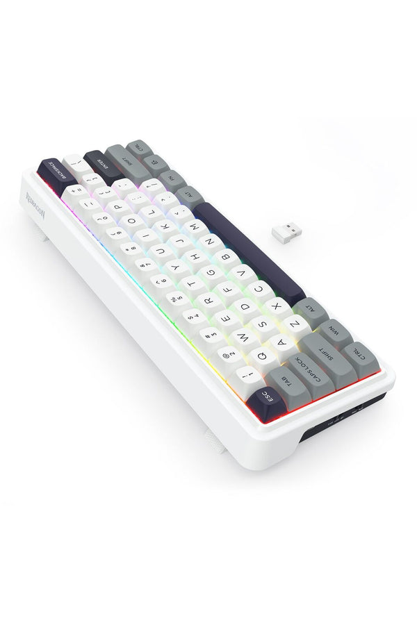 REDRAGON - Redragon K730WGP RGB Pro Draconic V2 Grey 60% Gasket Wireless Mechanical Keyboard - grey