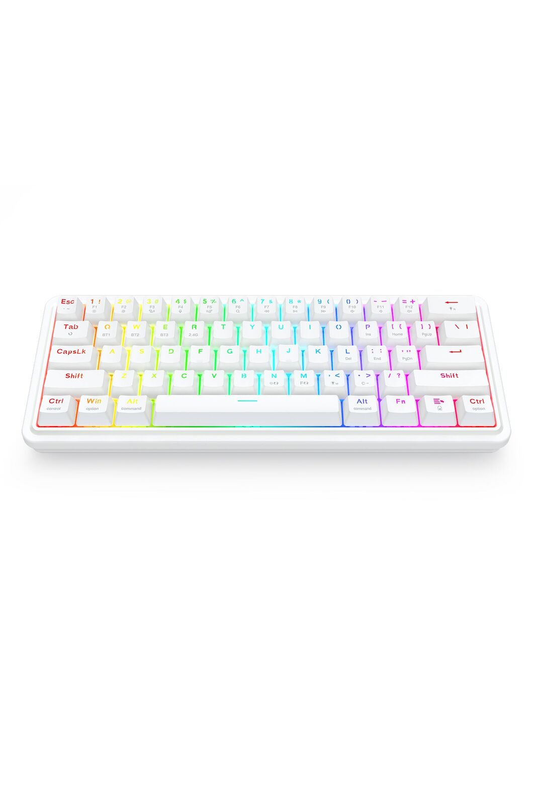 REDRAGON - Redragon K730W RGB Pro Draconic V2 White 60% Gasket Wireless Mechanical Keyboard - white