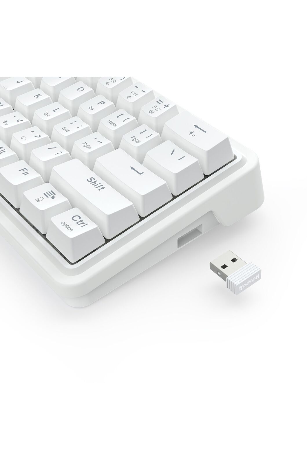 REDRAGON - Redragon K730W RGB Pro Draconic V2 White 60% Gasket Wireless Mechanical Keyboard - white