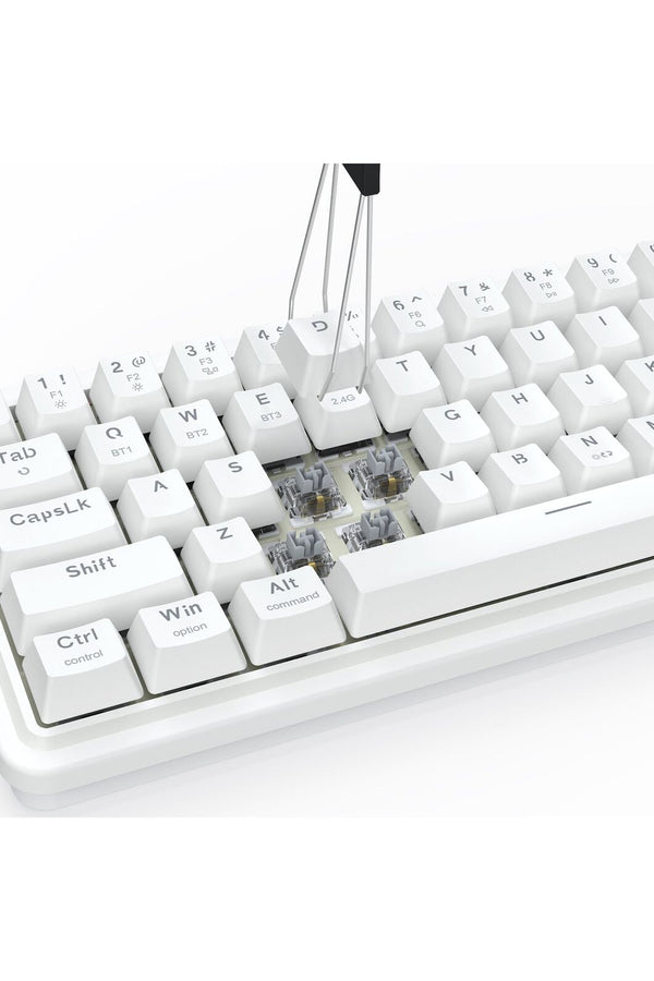 REDRAGON - Redragon K730W RGB Pro Draconic V2 White 60% Gasket Wireless Mechanical Keyboard - white