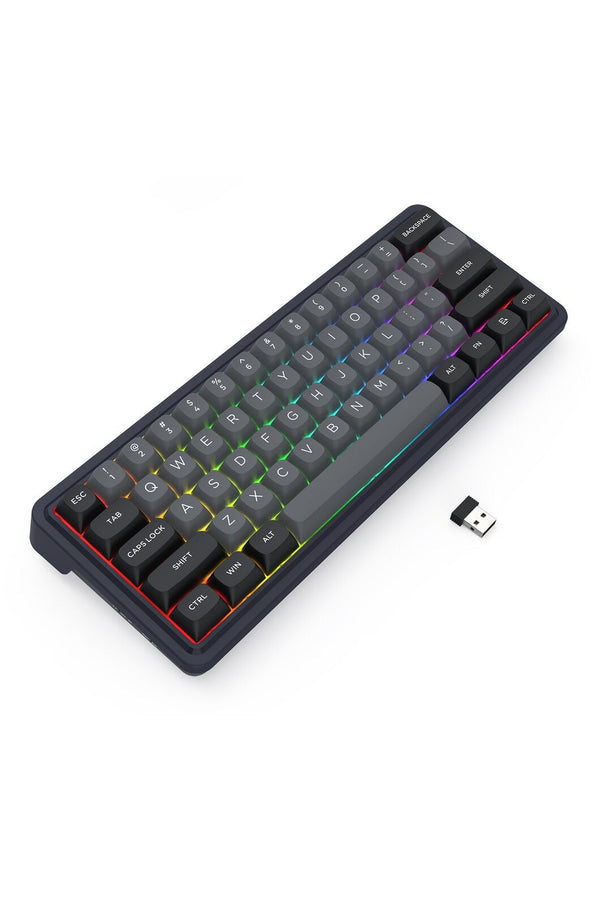 REDRAGON - Redragon K730GB RGB Pro Draconic V2 Black 60% Gasket Wireless Mechanical Keyboard - black