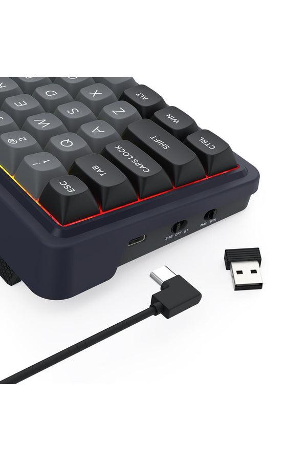 REDRAGON - Redragon K730GB RGB Pro Draconic V2 Black 60% Gasket Wireless Mechanical Keyboard - black