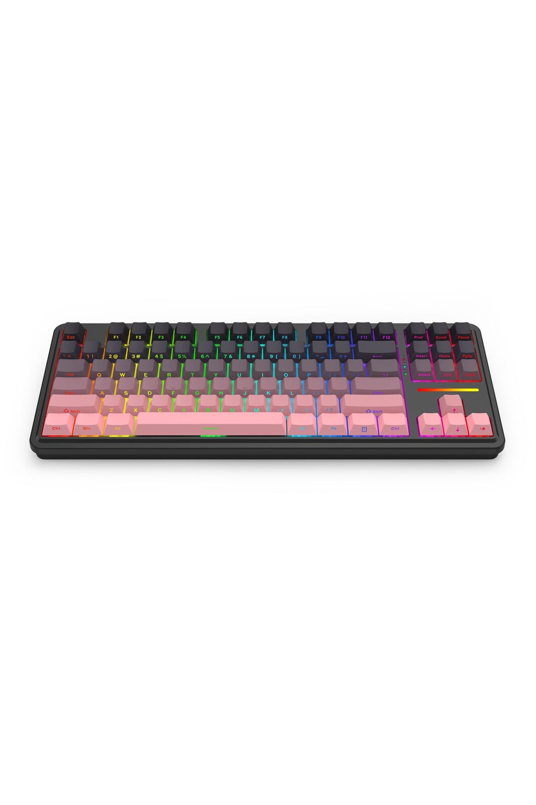 REDRAGON - Redragon K728SP RGB Pro Antonium Pro Pink TKL Gasket Wireless Mechanical Keyboard - pink