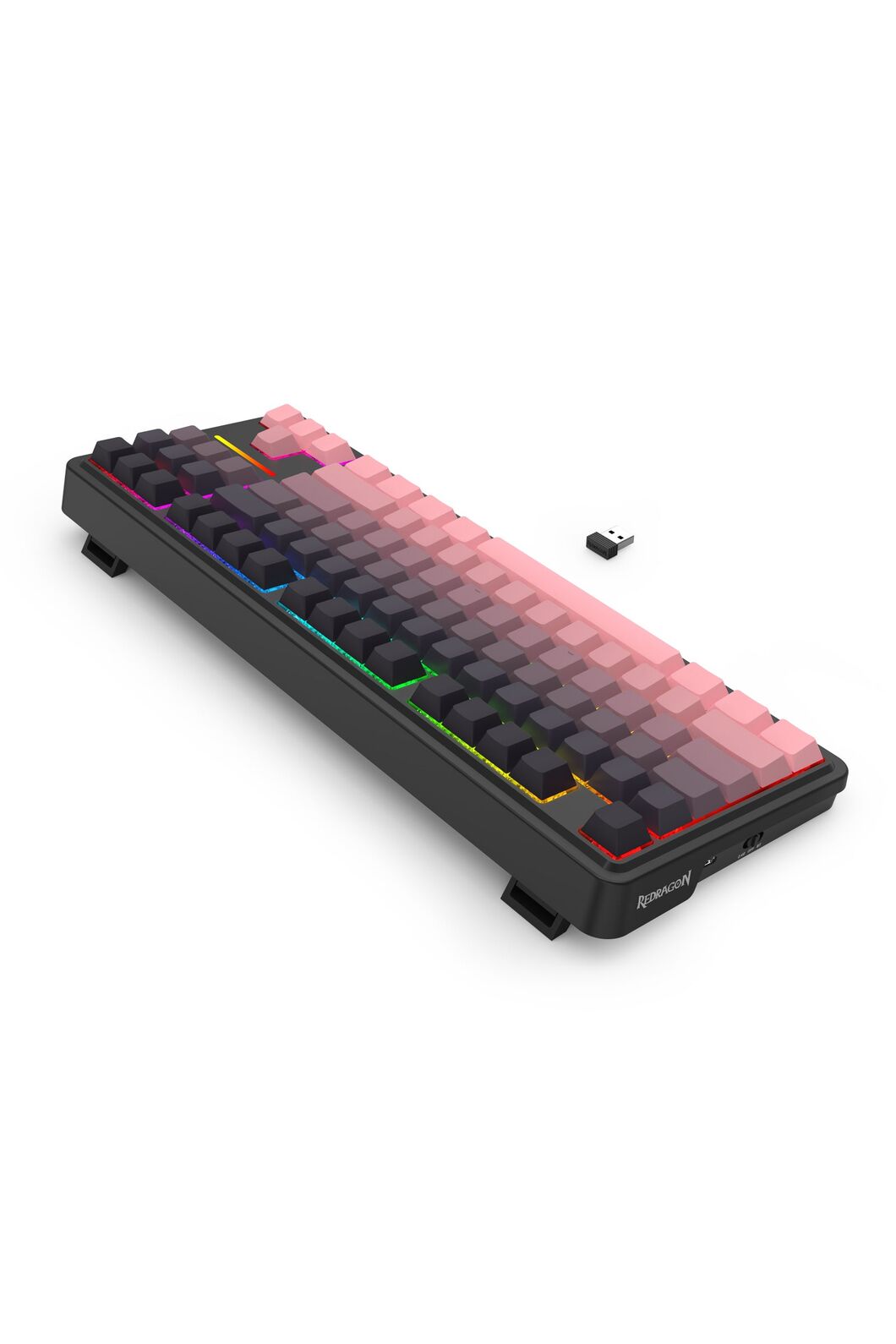 REDRAGON - Redragon K728SP RGB Pro Antonium Pro Pink TKL Gasket Wireless Mechanical Keyboard - pink
