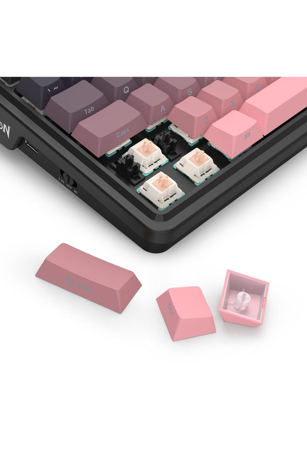 REDRAGON - Redragon K728SP RGB Pro Antonium Pro Pink TKL Gasket Wireless Mechanical Keyboard - pink