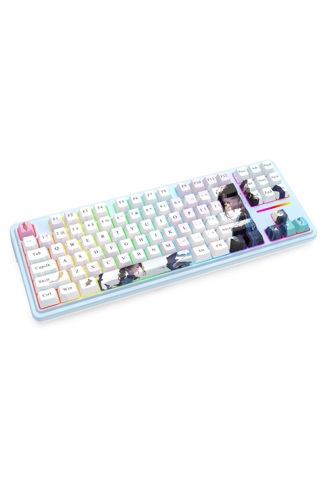 REDRAGON - Redragon K728AK RGB Pro Antonium Pro Blue TKL Noise Dampened Wireless Mechanical Keyboard - blue